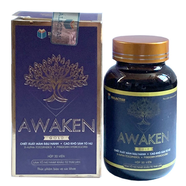 Awaken Gold, hỗ trợ bổ sung Isoflavone, tăng cường nội tiết tố nữ  Hộp 30
