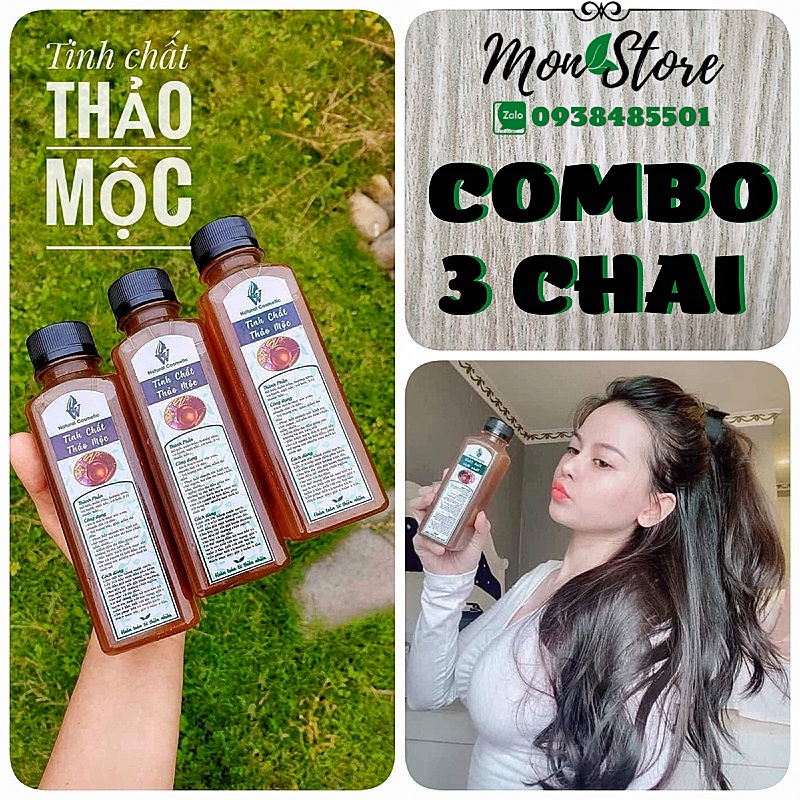 [COMBO 3 CHAI] TINH CHẤT THẢO MỘC ngăn rụng tóc, kích thích mọc tóc, giảm gàu nấm ngứa - VV Natural Cosmetic