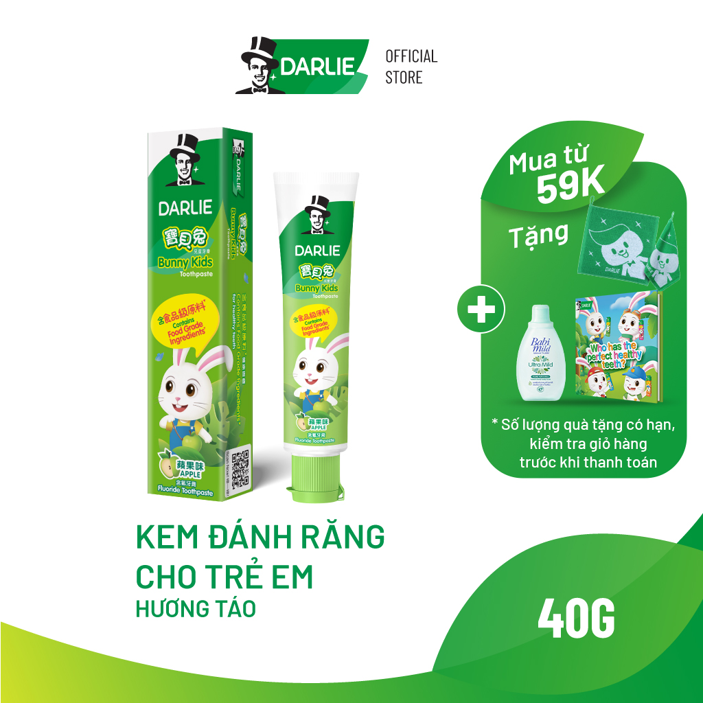 Kem Đánh Răng Trẻ Em Darlie Bunny Kids Hương Táo 40g