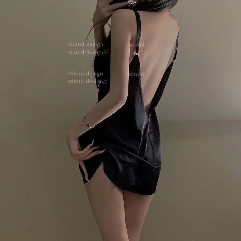Ll293 - váy ngủ lụa nữ 2 dây có điều chỉnh - đầm ngủ sexy - lovewear.vn