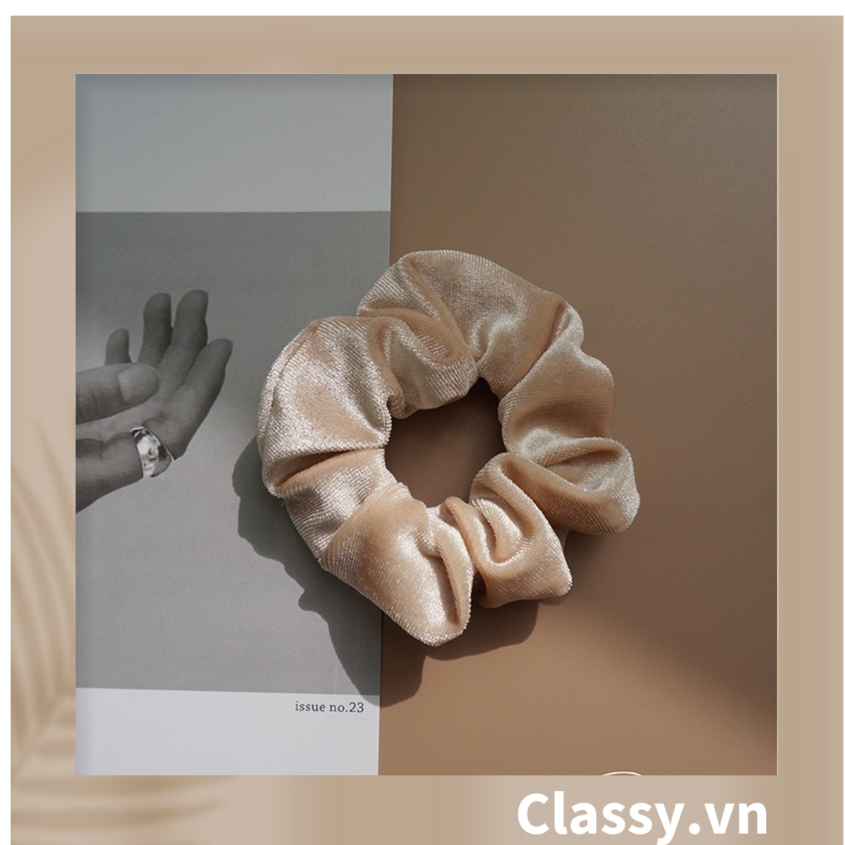 Classy Scrunchies, dây cột tóc vải nhung mịn màng, phong cách hàn quốc PK1588
