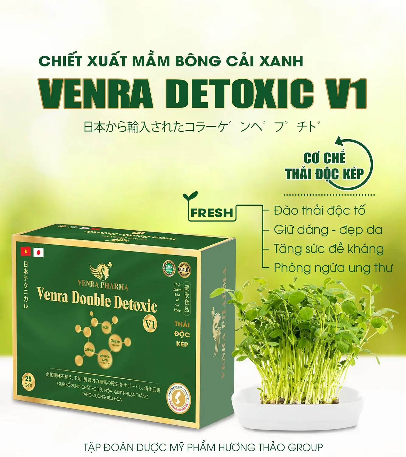 Bột uống thải độc kép venra detoxic v1