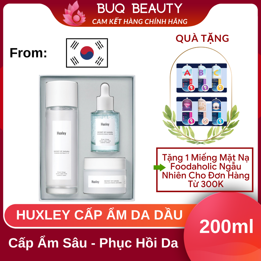 Set huxley cấp ẩm da dầu, phục hồi da