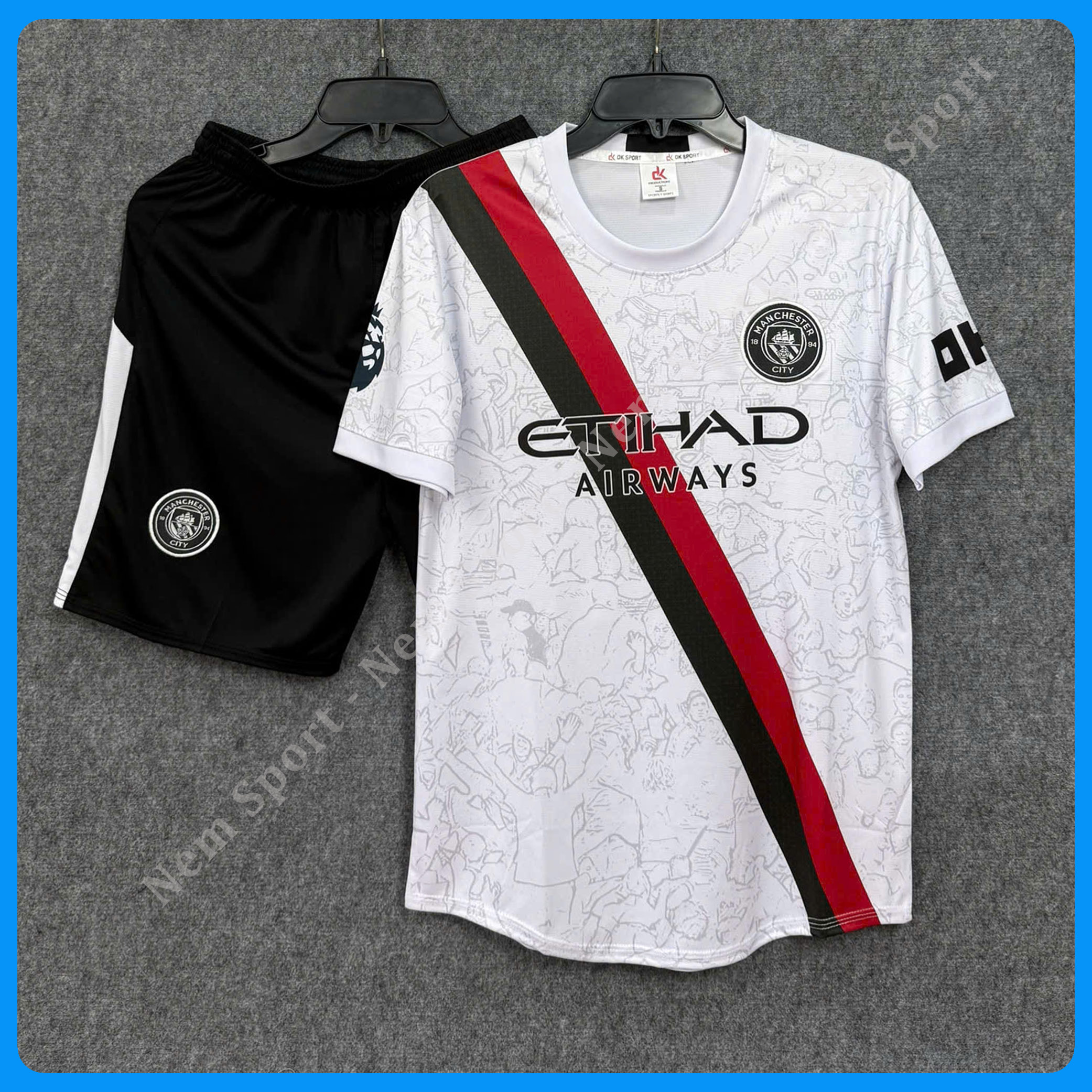 Quần Áo Bóng Đá CLB Man City Màu Trắng 2025 - Chất Vải Thun Mè Cao Cấp - Nhận in tên số