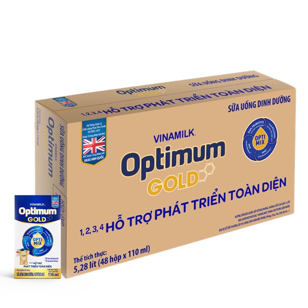 [Hoàn tiền 12%] Sữa Pha Sẵn Optimum Hộp 110ml ( Thùng 48 hộp )