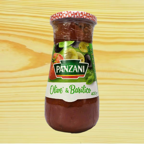 PANZANI [Lọ OLIVE & BASILICO 400gr] SỐT CÀ CHUA Ô LIU VÀ HÚNG QUẾ Olive & Basilico Pasta Sauce