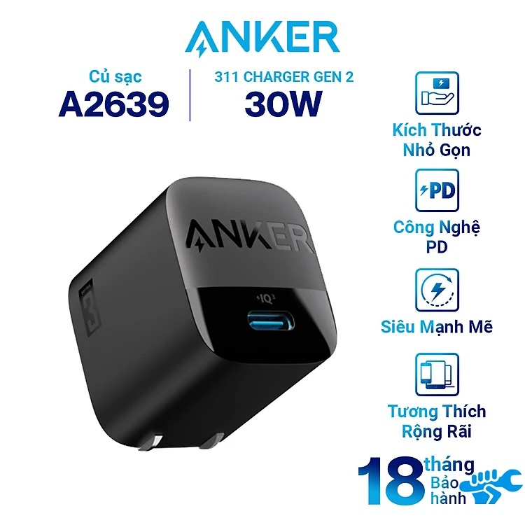 Sạc Anker 511 Nano Pro PIQ 3.0 20W ...