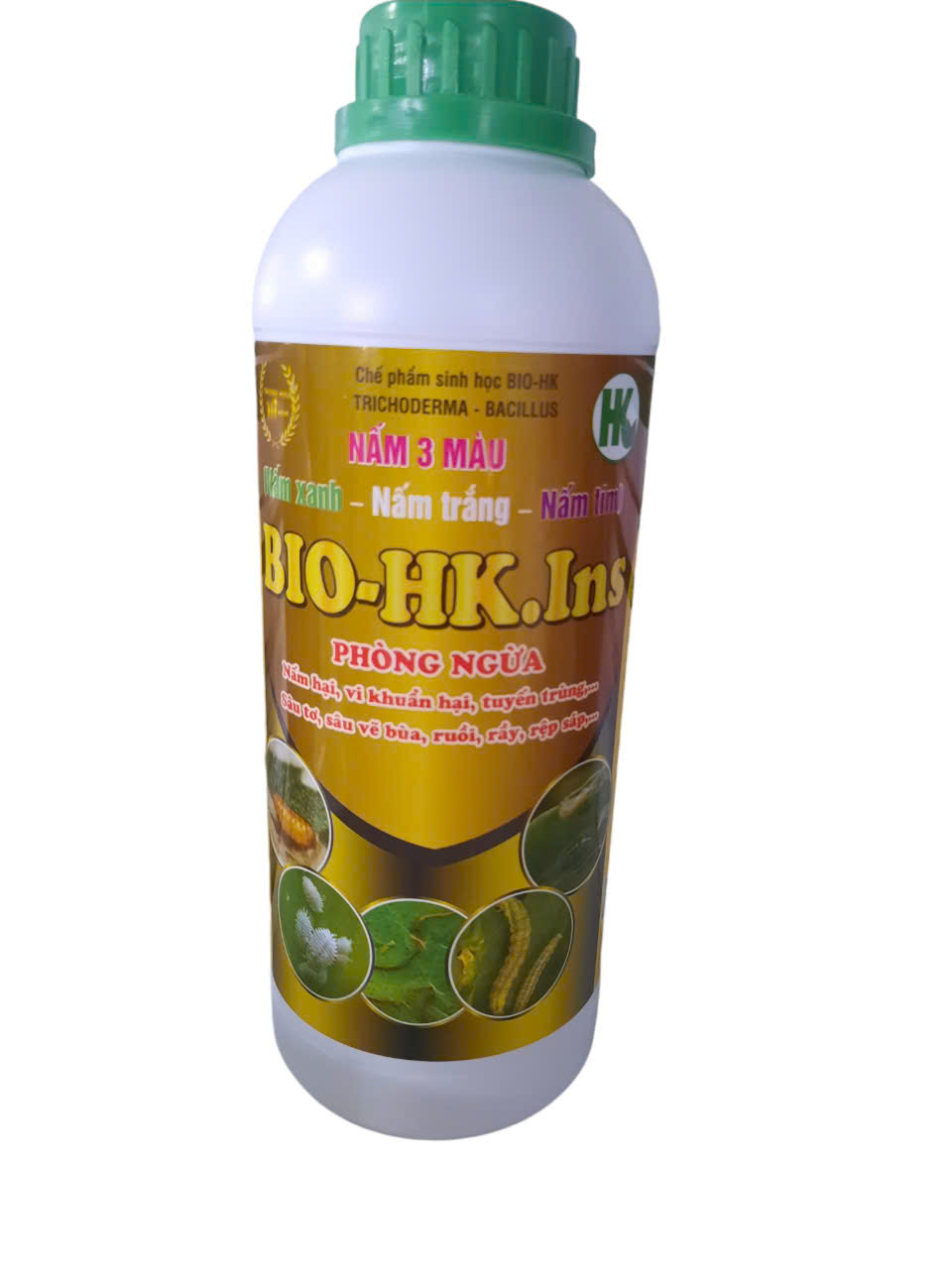 Nấm 3 màu chai 1 Lít. Phòng ngừa nấm vi khuẩn hại. Tuyến trùng sâu vẽ bùa rệp sáp nhện đỏ nấm hồng rỉ sắt.