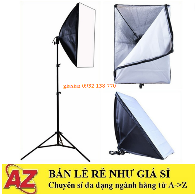 Bộ Đèn Studio Chân 2m1 kèm Softbox  50x70cm  Chụp Ảnh, Quay Phim, Livestream Chuyên Nghiệp