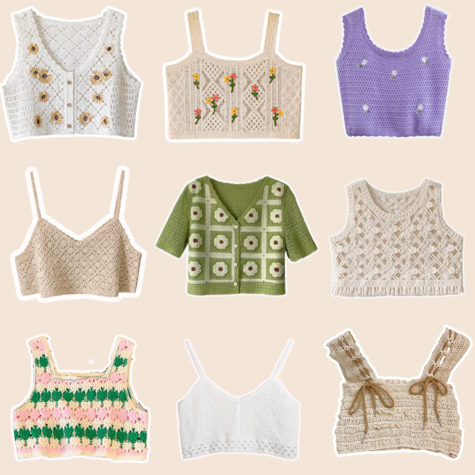 Áo crochet QC top nữ croptop hoa ren tổng hợp Tiên Khỉ Shop