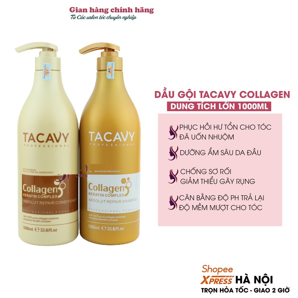 Tacavy Dầu gội tacavy collagen giảm rụng tóc Dầu gội biotin collagen tacavy 1000mlx2 G23