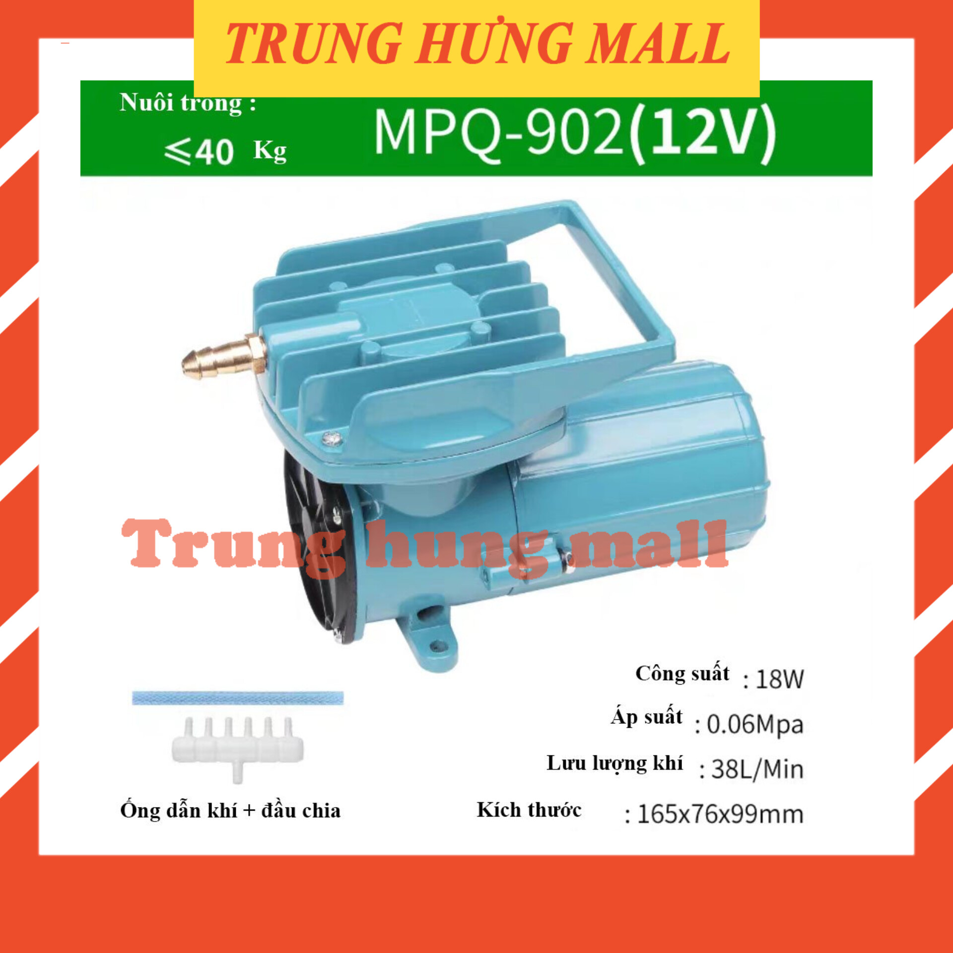 Máy sục khí, máy thổi khí oxy resun 12v18w, 12v35w, 12v60w, 12v100w, 12v120w, 12v130w