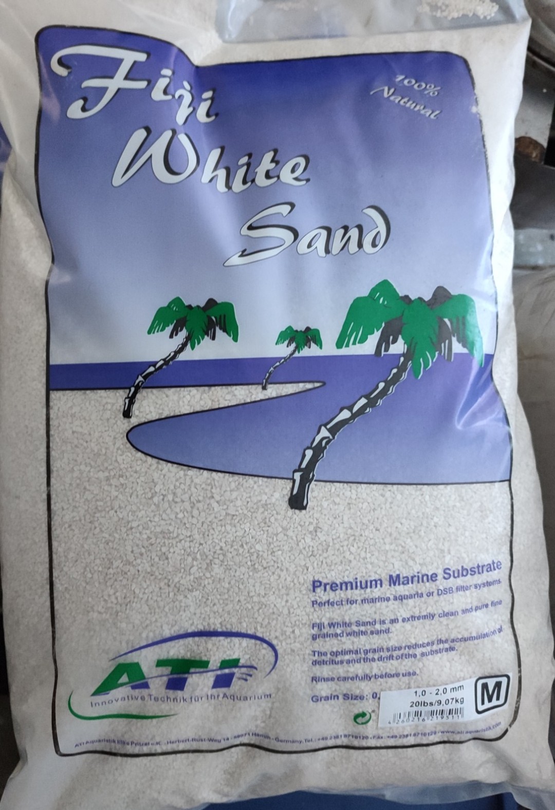 Fiji white sand m & l 20lbs/9,07kg cát trắng cho bể cá