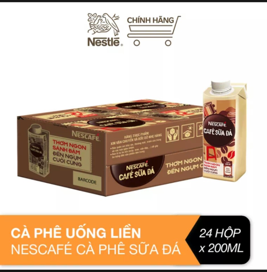 Thùng 24 hộp cà phê uống liền Nescafé cà phê sữa đá