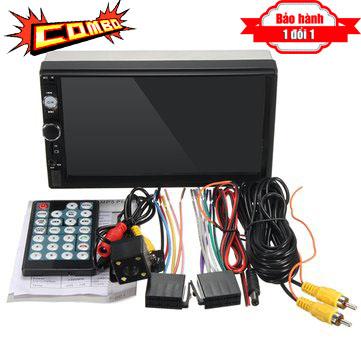 Bluetooth stereo xe hơi hd mp5 fm 7010b - màn hình cảm ứng hỗ trợ ios hệ thống android + camera lùi