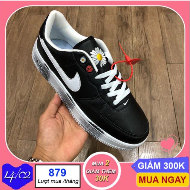 Giày thể thao Foce AF1 Para hoa Cúc màu đen, Tặng kèm hộp + Lọ vệ sinh