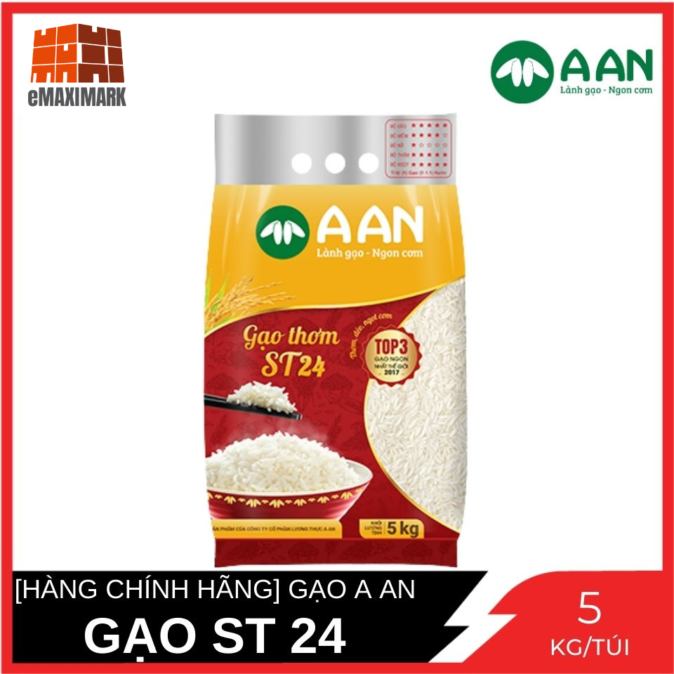 Gạo thơm st24 gạo a an túi 5 kg