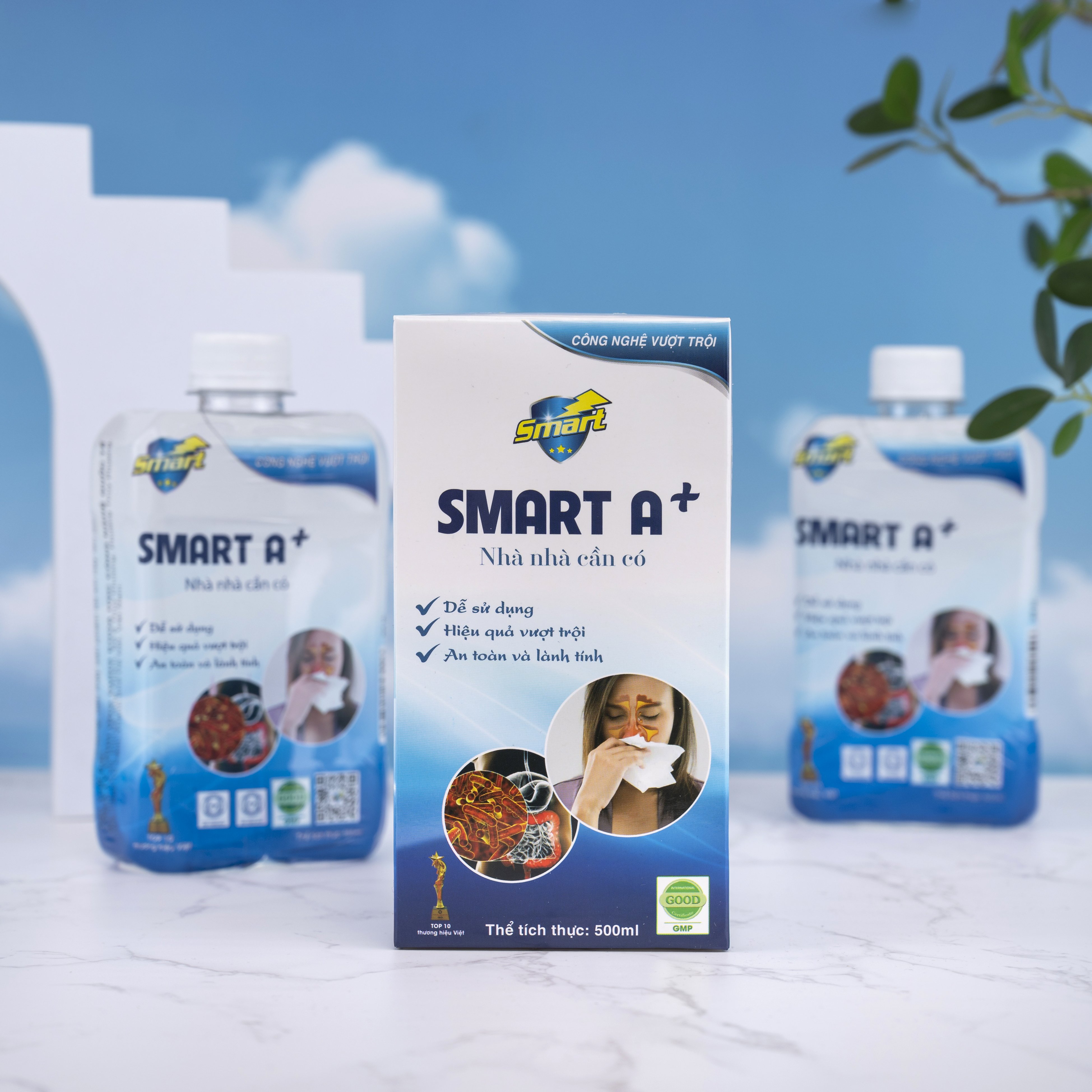 [THÙNG 10 CHAI LOẠI MỚI] Smart A sát khuẩn Smart Anolyte (Nước A) khử khuẩn tay, bề mặt an toàn từ thiên nhiên không kích ứng 500ml