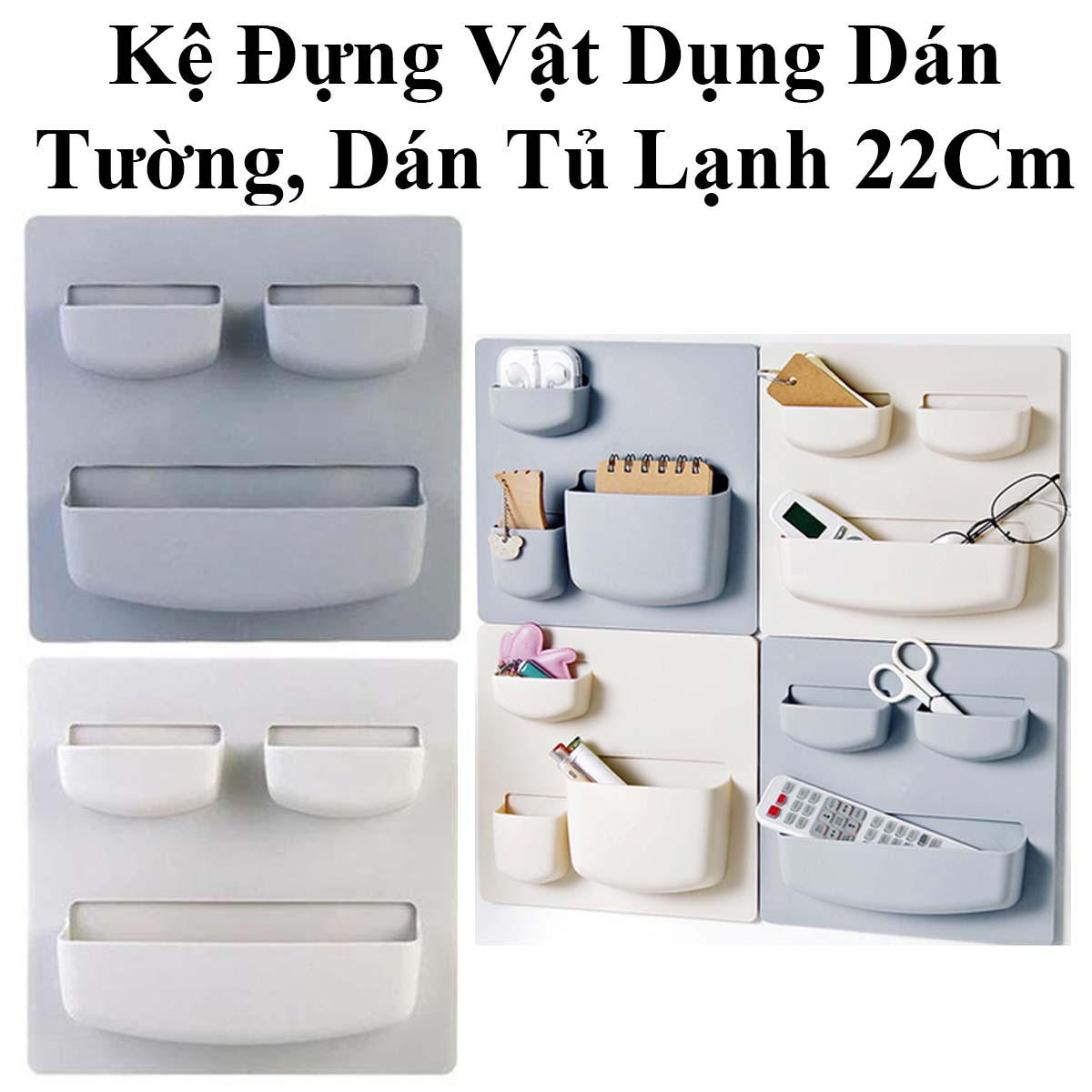 Kệ Đựng Vật Dụng Dán Tường, Dán Tủ Lạnh 22Cm Siêu Chắc Chắn