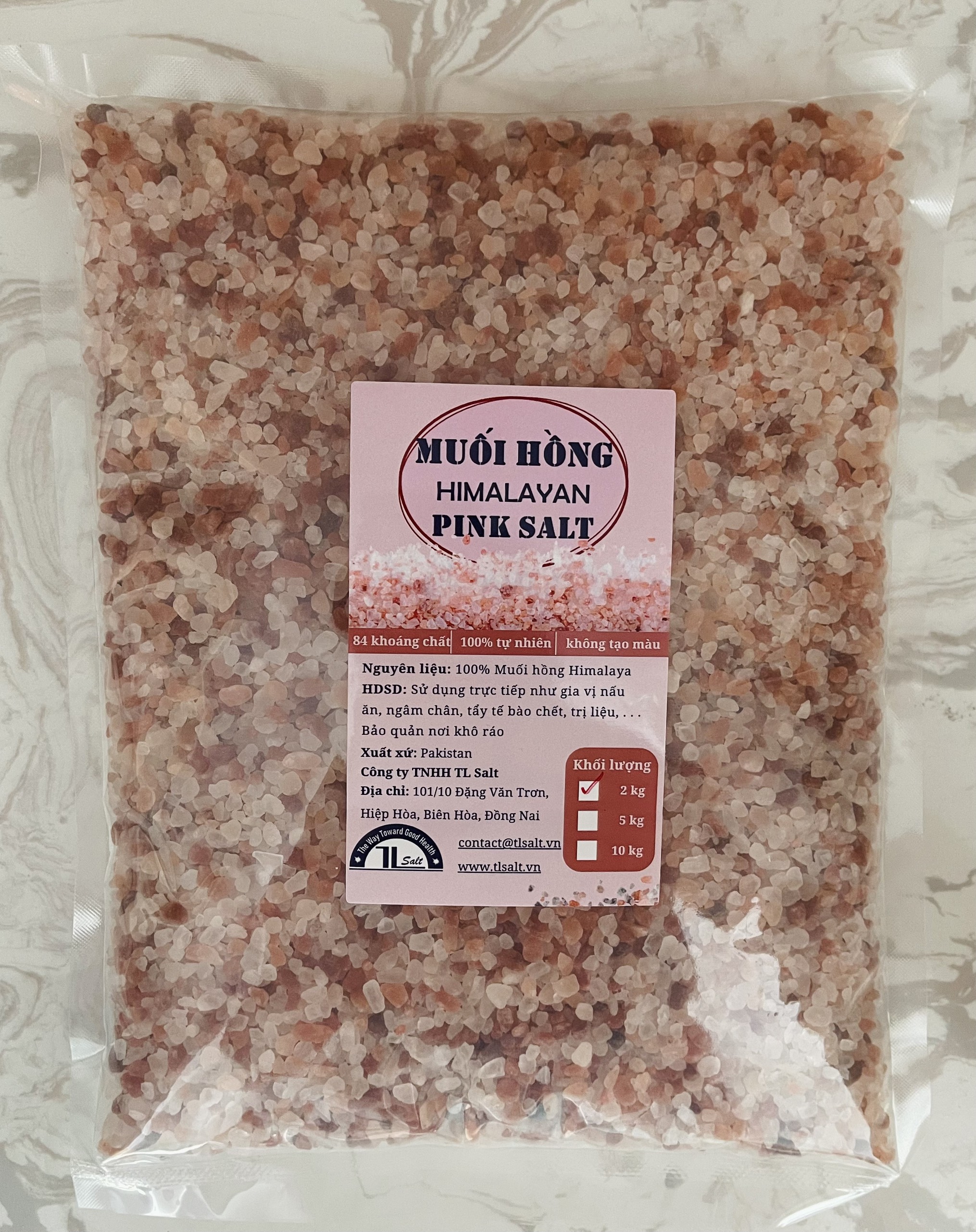 [HCM] Túi 2kg, 5kg Muối hồng Himalaya TL Salt mịn/hạt