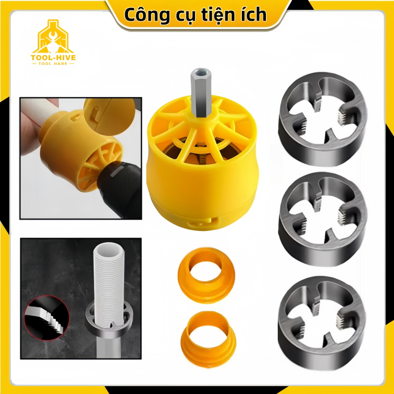 Bộ Bàn Tạo Ren Ống Nước PVC 21/27/34mm Tạo Ren Ngoài Chuyên Dụng