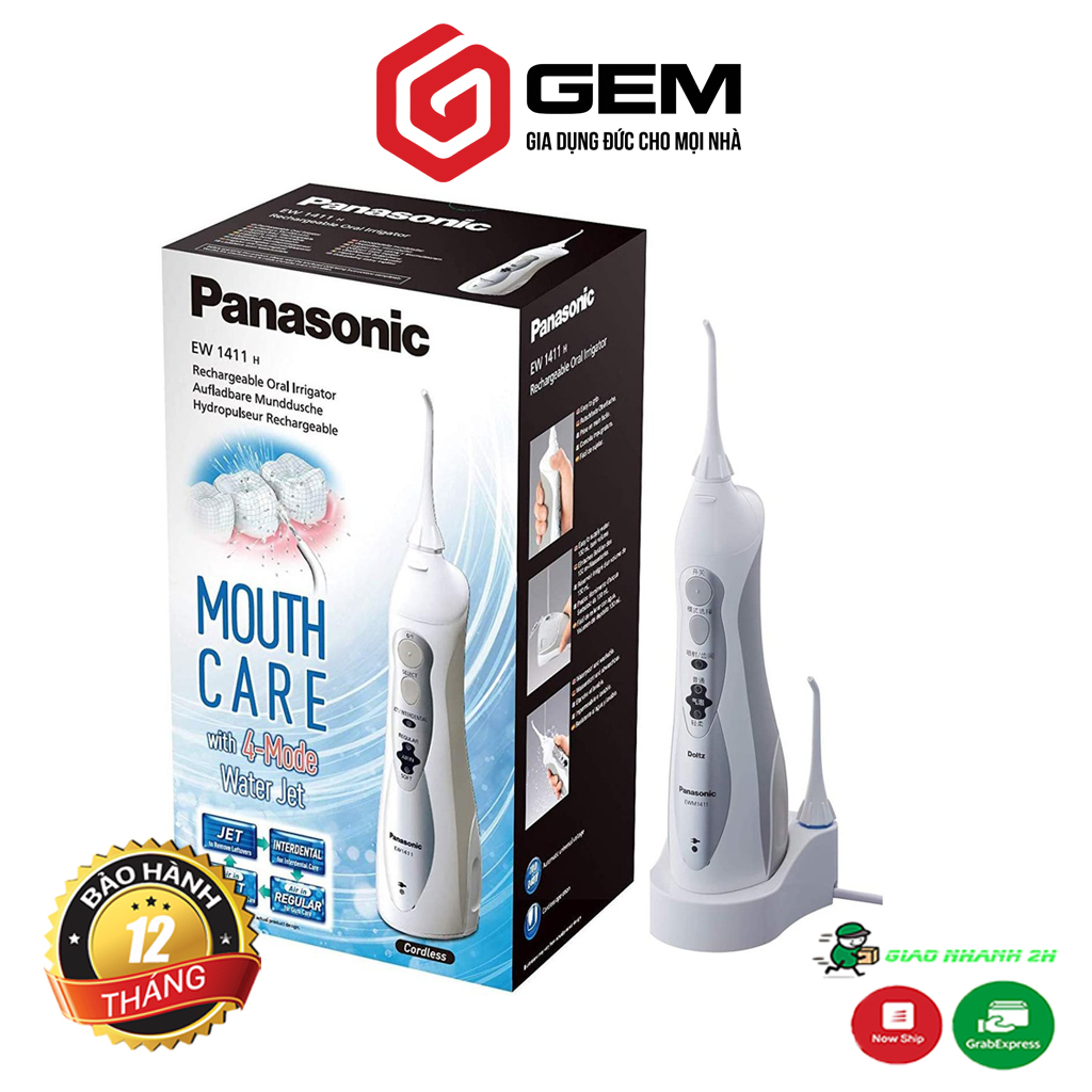 Tăm nước du lịch cầm tay Panasonic EW1411 - Máy làm sạch răng 4 chế độ, làm sạch kẽ răng, chăm sóc túi nha chu, tia nước mạnh mẽ, sử dụng thuận tiện chăm sóc nướu