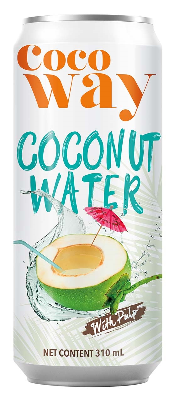 Lốc 6 lon nước dừa có cơm dừa Thái Lan Cocoway lon 310ml