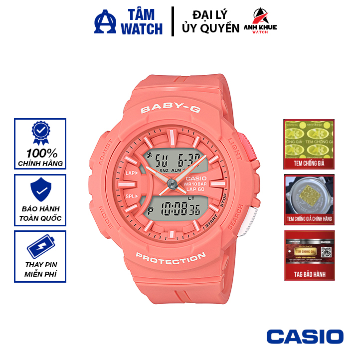Đồng hồ nữ dây nhựa casio baby-g chính hãng anh khuê bga-240bc-4adr