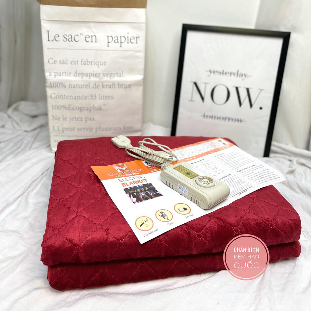 Chăn đệm điện Hàn Quốc cao cấp loại to 180cmx140cm chất liệu nỉ nhung cao cấp