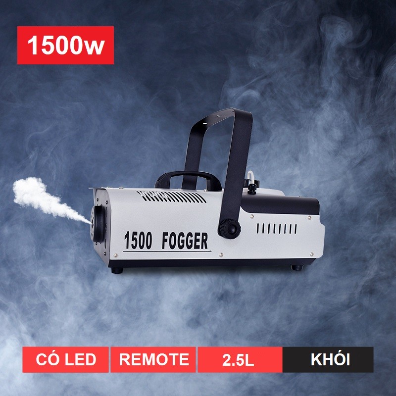 Máy tạo khói 1500w CÓ led,máy phun khói Cho sân khấu , studio hội chợ..
