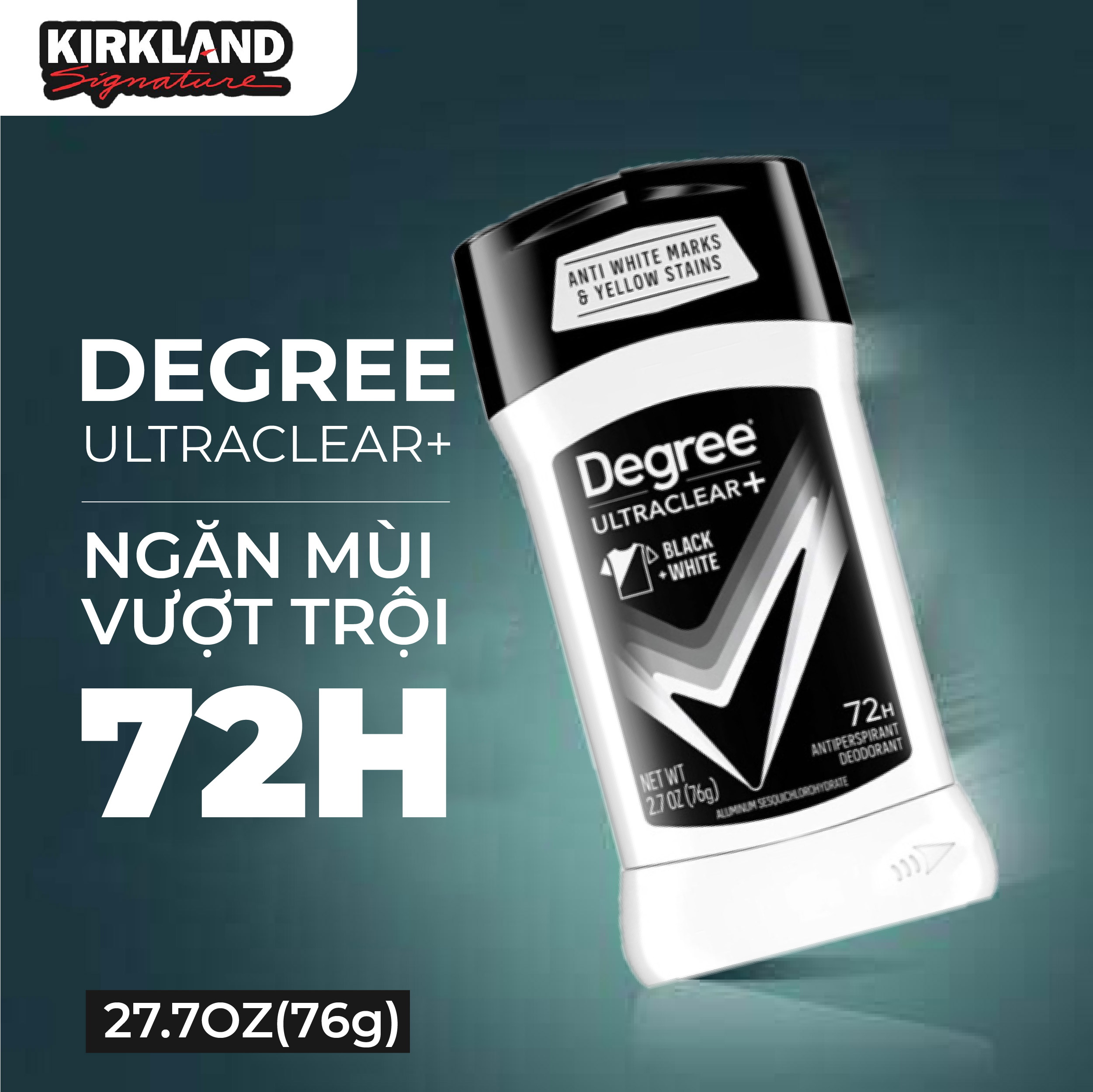 Combo 5 lọ lăn khử mùi cho nam Degree UltraClear Men Black & White 76g giảm mồ hôi hiệu quả trong vòng 72h của Mỹ