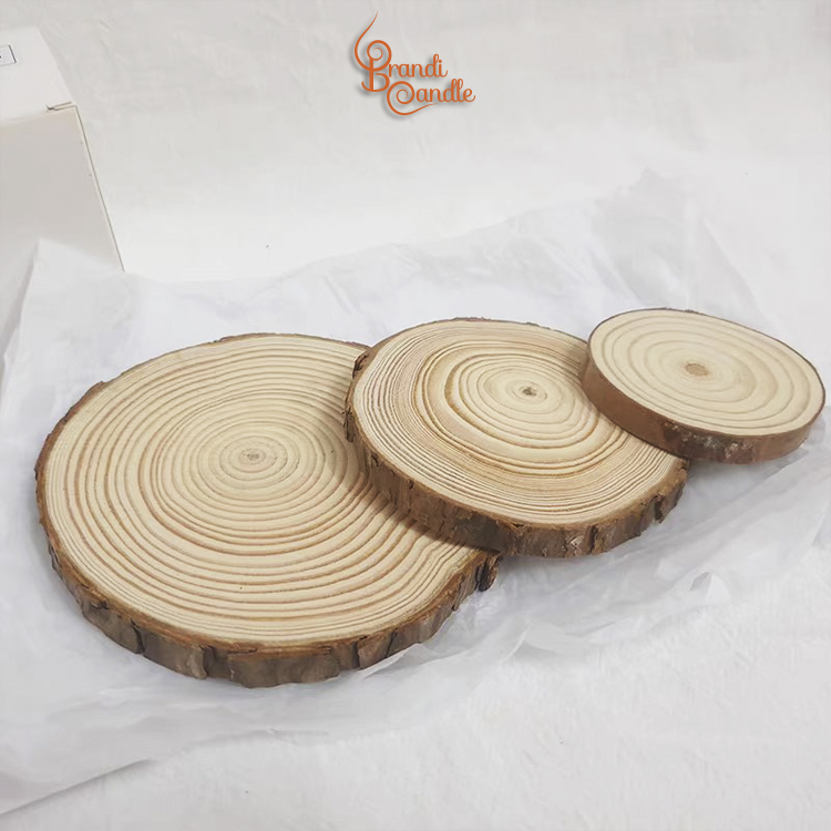 Đế gỗ tự nhiên để nến thơm đồ trang trí có vân gỗ đẹp