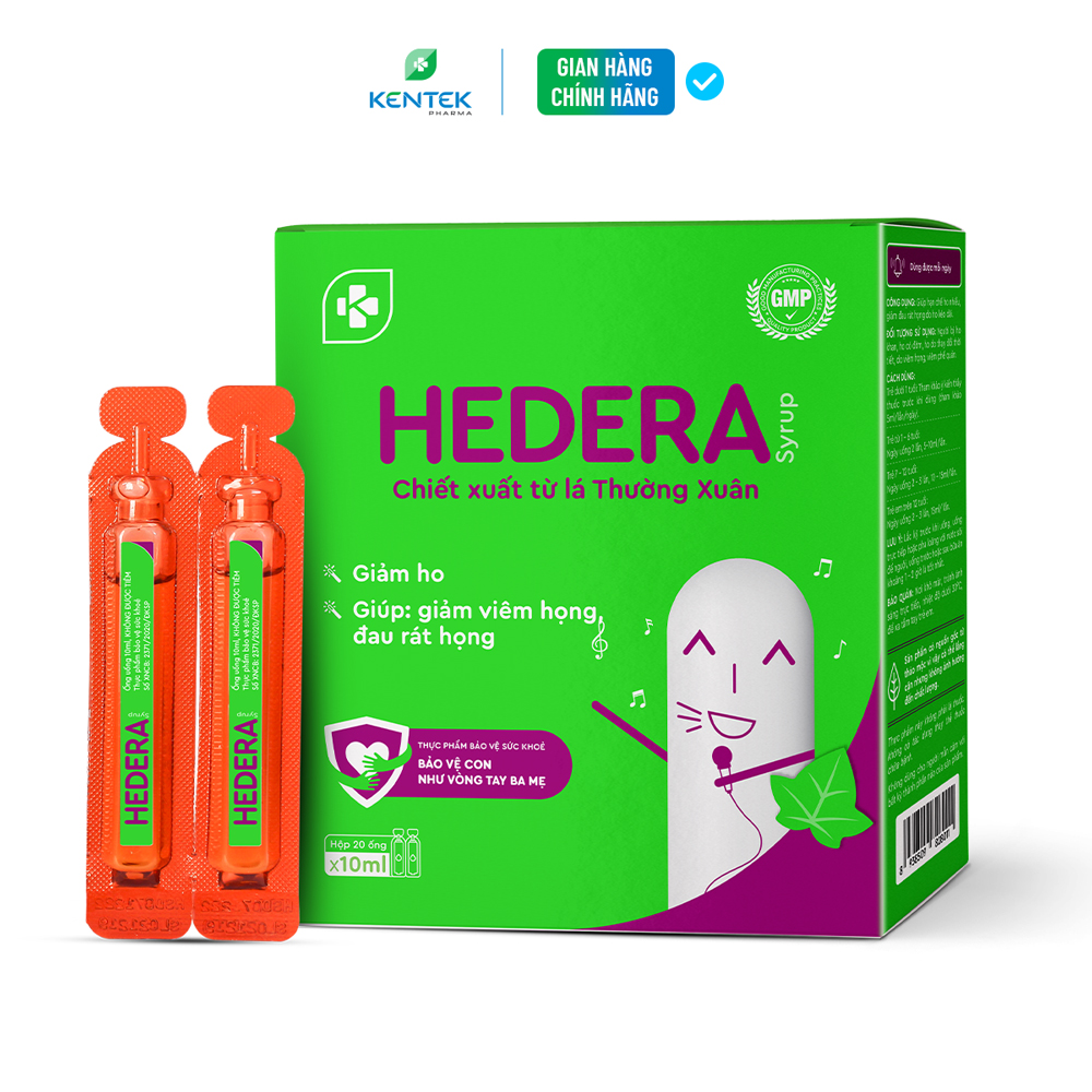 Siro ho thảo dược Hedera chiết xuất lá thường xuân giảm ho, bổ phế dành cho trẻ em