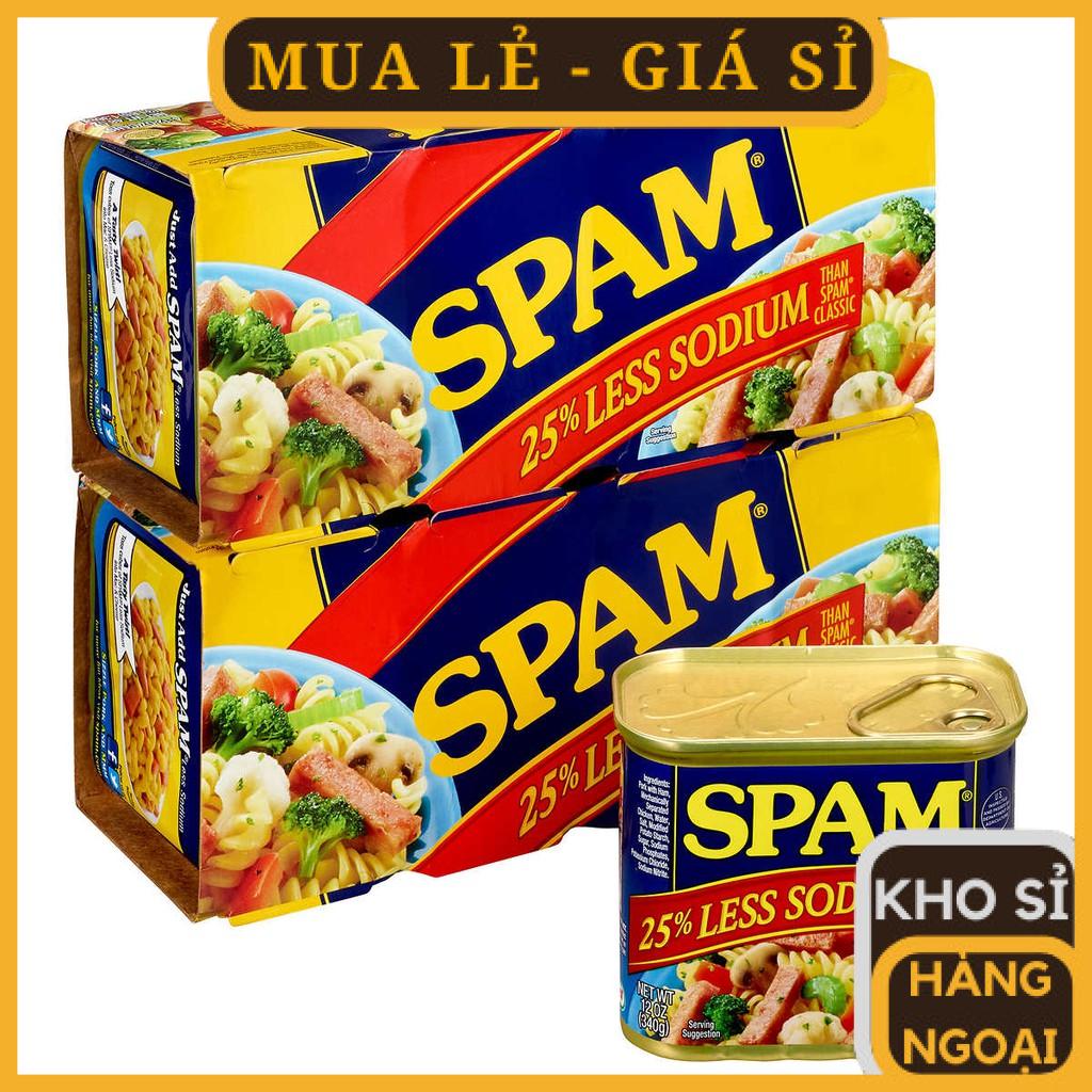 Thịt Hộp Spam Mỹ lốc 4 hộp 25% less Sodium - Món ăn yêu thích của mọi nhà