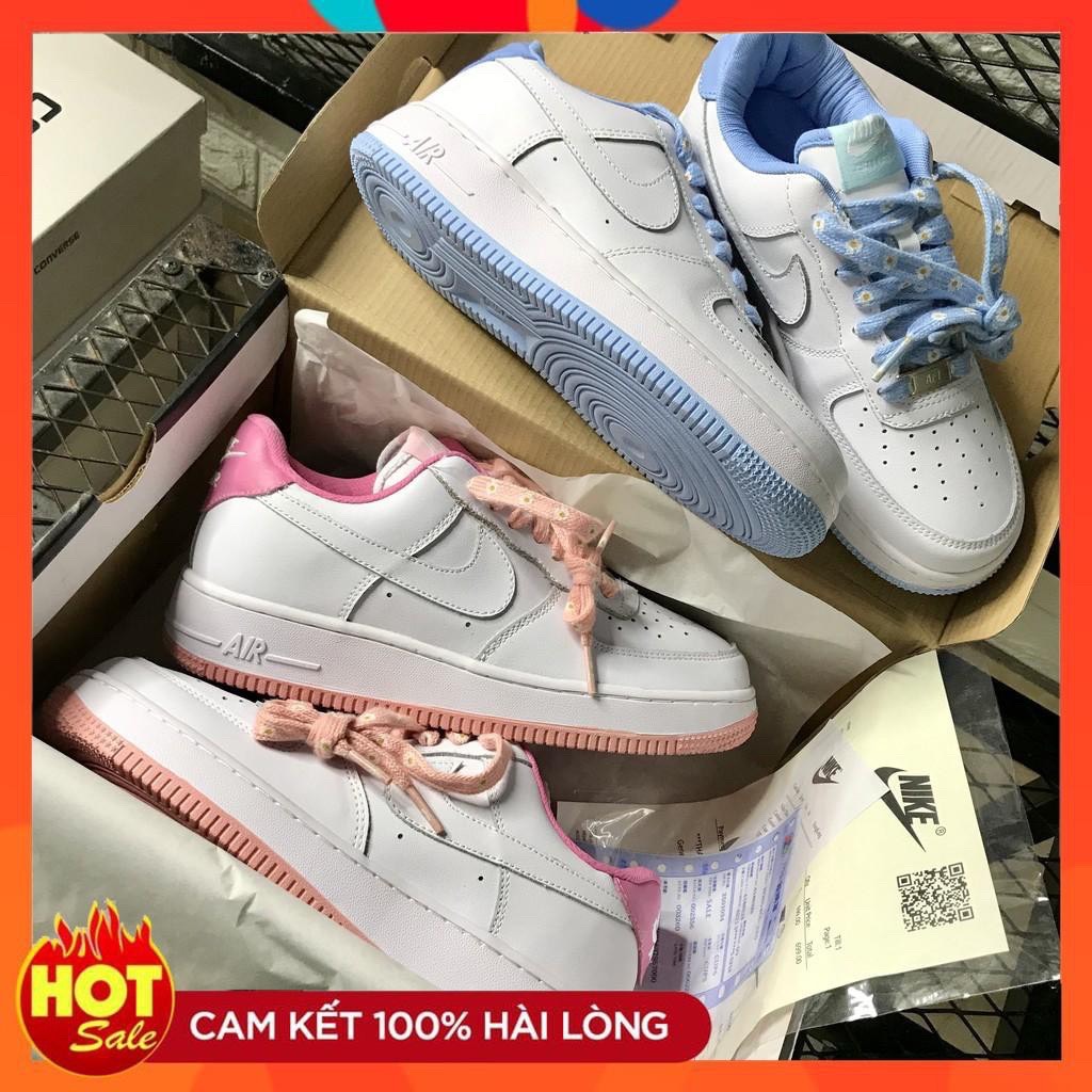 Giày Af1 hoa cúc xanh, hồng hàng cao cấp dành cho nữ, Giày air force one full box bill
