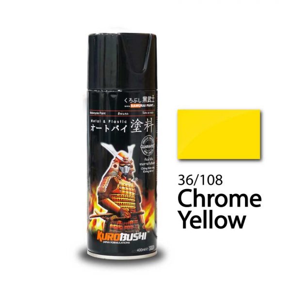 Combo 4 chai sơn xịt Samurai màu vàng crom quy trình gồm 4 chai /Trắng/Vàng crom /Bóng) Có bán lẻ từng chai