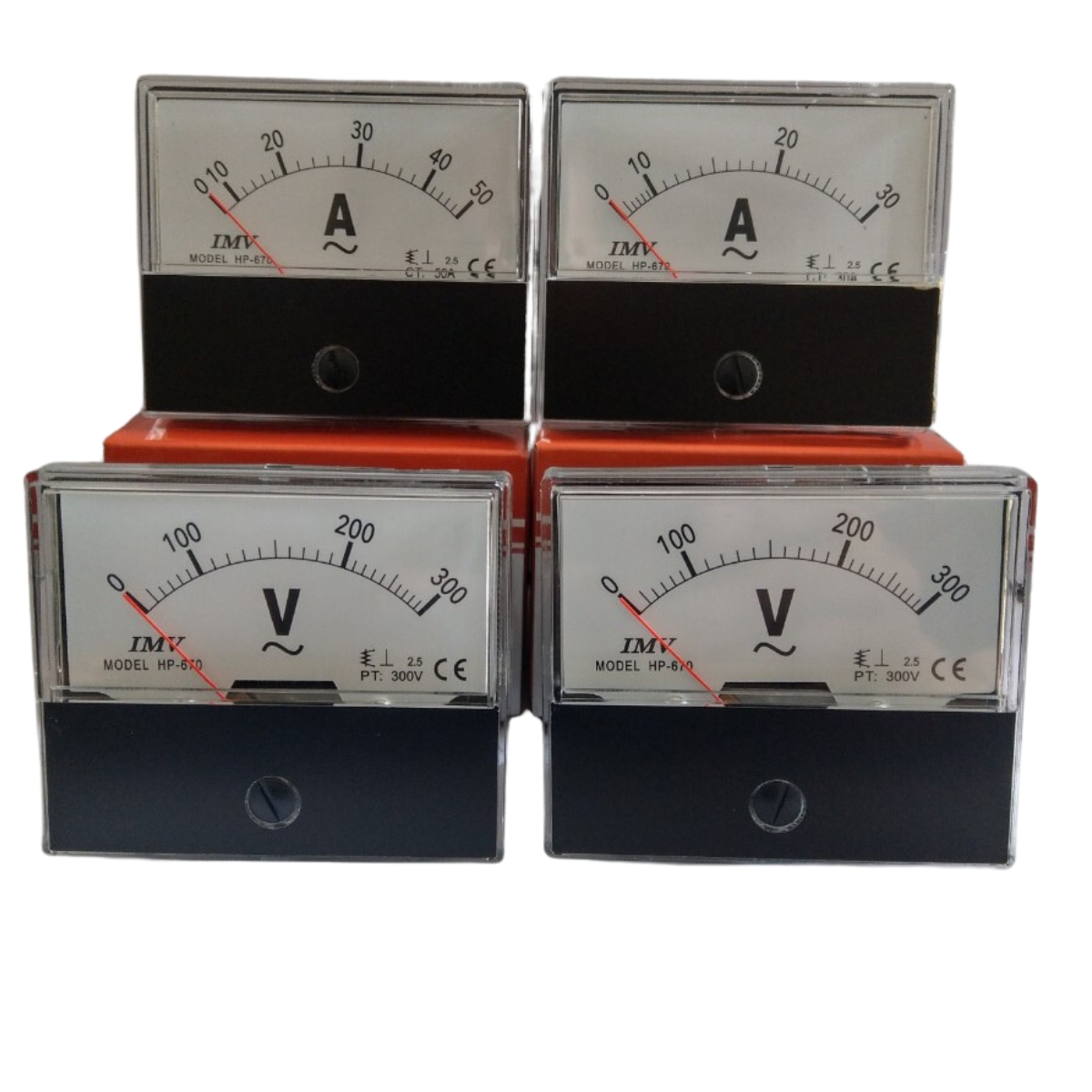 Đồng hồ tủ điện HP-670 vôn, ampere 60x70 đo điện áp, dòng điện trực tiếp tiêu chuẩn Đài Loan tín hiệu analoge dạng kim