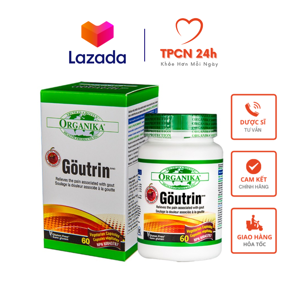 Goutrin Organika - Hỗ trợ ĐT bệnh Gout, bệnh gút, giảm acid uric