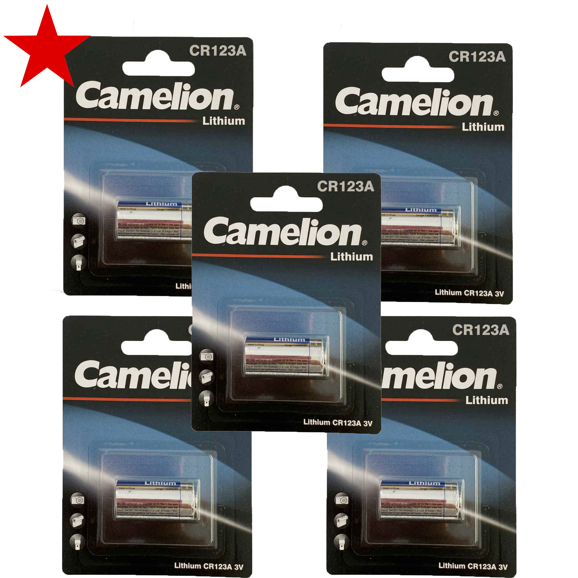 Combo 5 vỉ pin CR123, pin máy ảnh Cr123A Camelion lithium 3V chính hãng