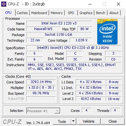 Bộ vi xử lý intel cpu xeon e3 1220 v3