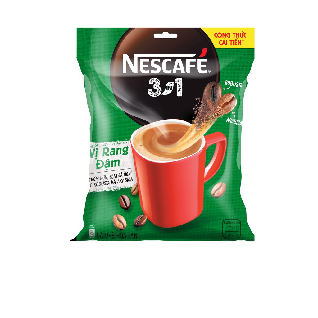 Nescafé 3in1 đậm vị cà phê - vị rang đậm