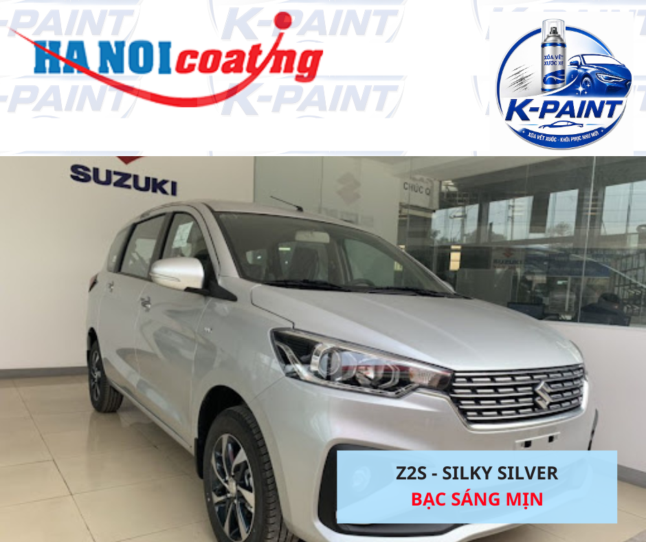 Sơn Xịt Xóa Vết Xước cho xe SUZUKI ERTIGA màu BẠC SÁNG MỊN mã màu Z2S - SILKY SILVER chính hãng K-PAINT