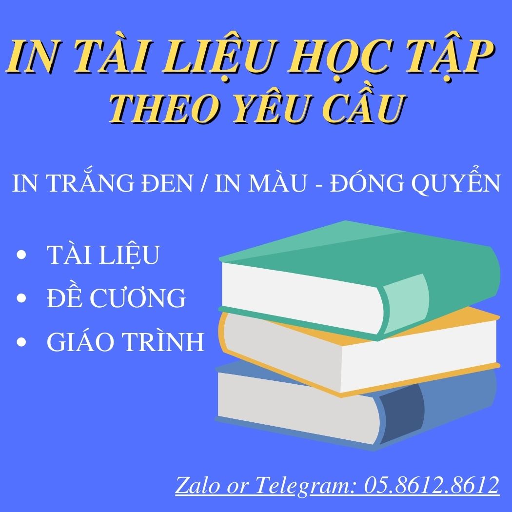 In tài liệu học tập theo yêu cầu, in đen trắng, in màu online