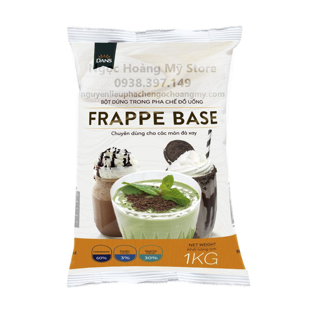 [CHÍNH HÃNG ]Bột Kem Béo Thực Vật Frappe Base - Dans - 1kg - Sản phẩm không thể thiếu cho món đá xay đẹp sánh mịn