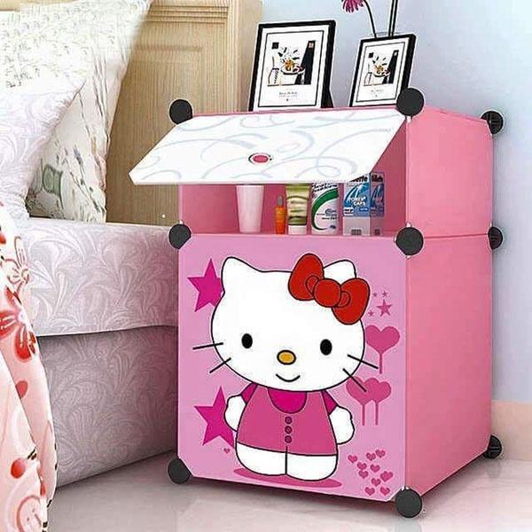 Tủ nhựa lắp ghép 2 tầng để đầu giường, giao màu ngẫu nhiên