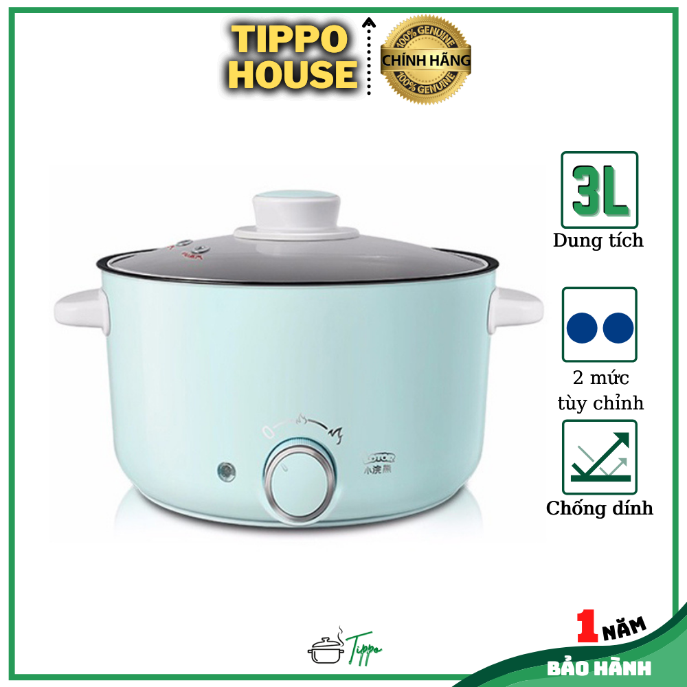 Nồi đa năng LOTOR 30C - Nồi điện chống dính - Chiên/xào/nấu/hấp/lẩu -  Nồi đa năng dung tích 3 lít - BẢO HÀNH 12 THÁNG