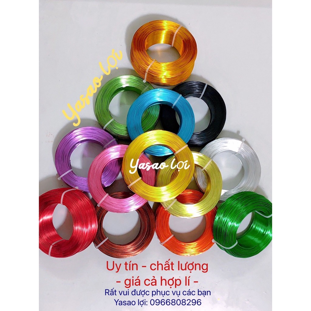 ❉❖♘  Dây nhôm mạ màu Cuộn 0.5kg Size 1mm Dùng làm Bonsai Trang sức handmade...