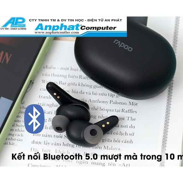 Tai nghe nhét tai Bluetooth Rapoo I100 - Hàng Chính Hãng - Bảo hành 24 tháng