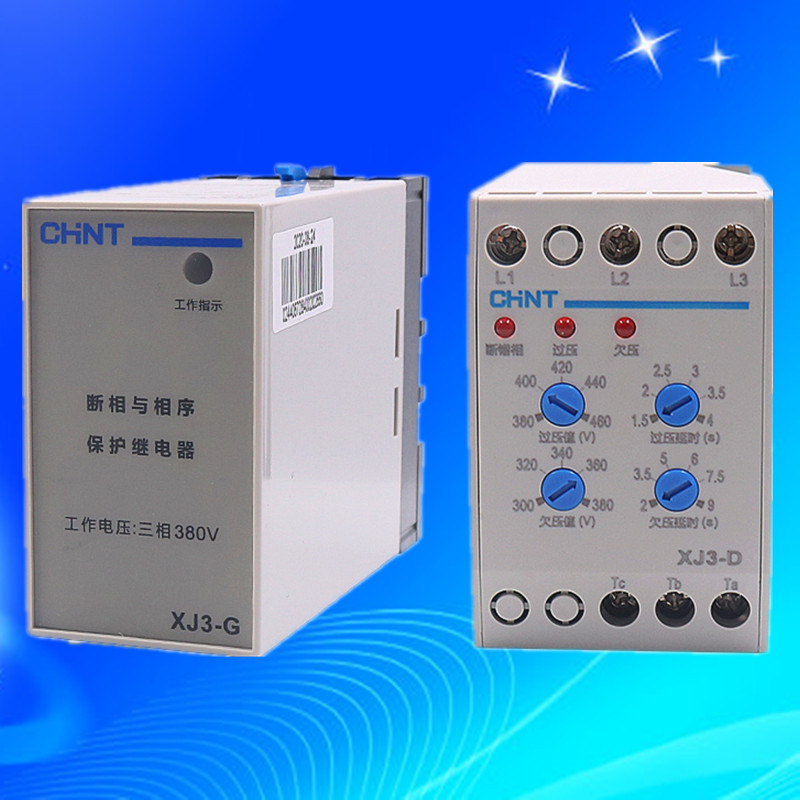 Relay bảo vệ chống mất pha chint xj3-g, xj3-d /380vac bảo vệ pha chống lệnh pha đảo pha thiết bị điện 3 pha