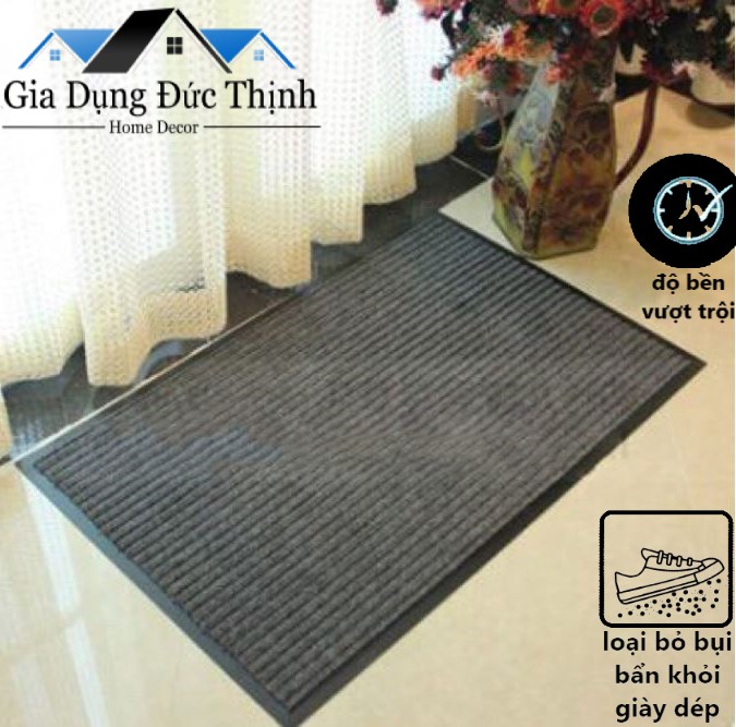 THẢM CHÙI CHÂN NỈ CỠ LỚN 40x60cm, THẢM CHÙI CHÂN SỢI LEN ĐẾ CAO SU.